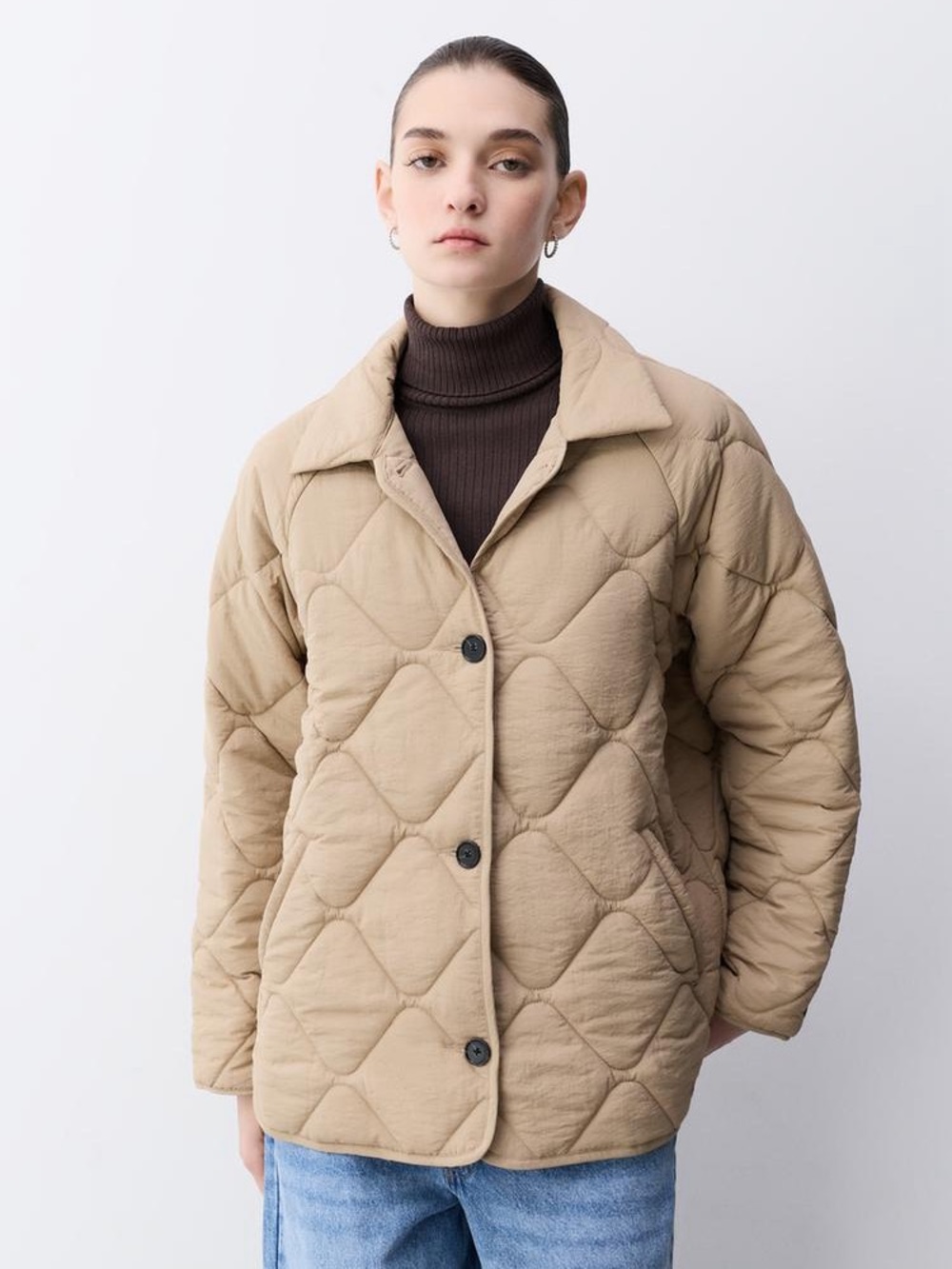 Lefties Light Carmel Padded Jacket Size Large